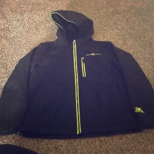 ZeroXposur jacket, black with green trim.